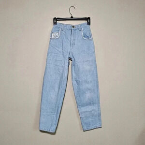 Vintage Palmetto's Girls Size 10 Jeans Denim Light Wash Floral USA 100% Cotton